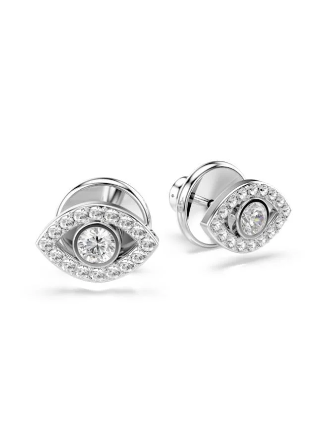 Swarovski  Luckily Crystal Rhodium Plated Figural Eyes Pierced Earrings for Women | Best Price UAE
